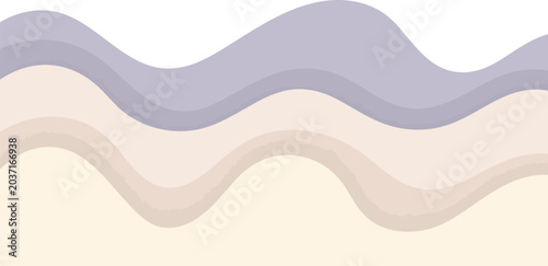 Layered wavy line abstract graphic in soft pastel lavender and cream colors with abstract illustration background minimalist movement composition aesthetic creative template backdrop