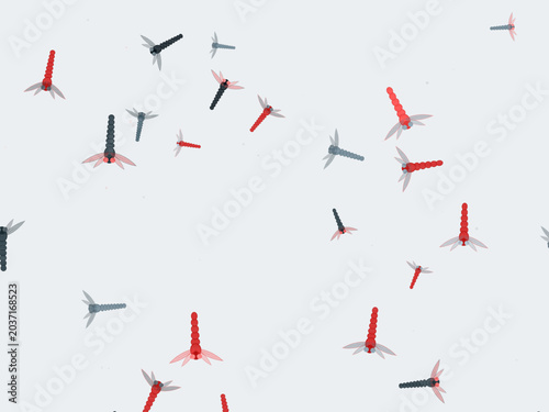 Canvastavla Colorful Dragonflies Scattered Nature Summer Pattern