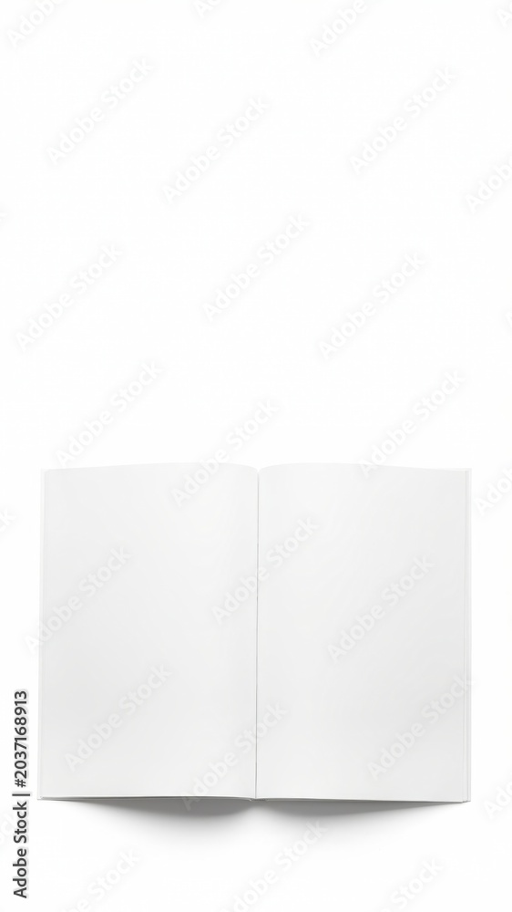 Fototapeta premium Open Blank Book Mockup on White Background