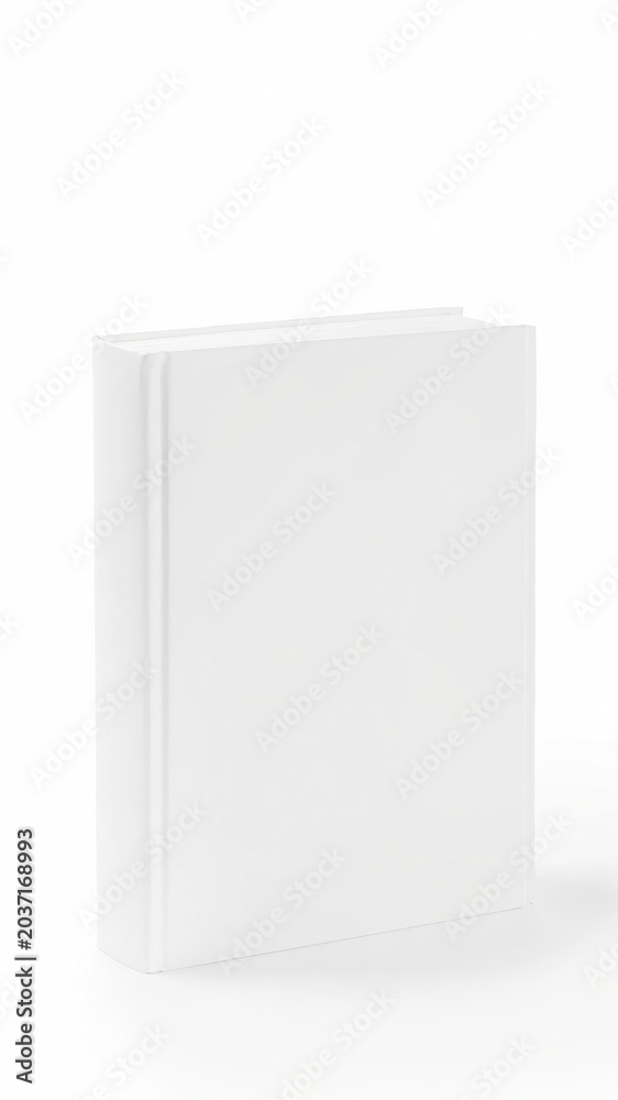 Fototapeta premium Blank white book cover mockup isolated on white