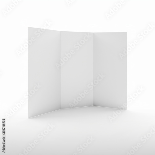 Minimal blank tri fold brochure mockup in white