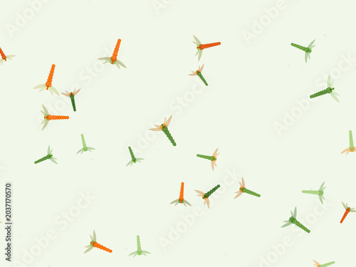 Fotografía Elegant Dragonfly Swarm Nature Pattern Background