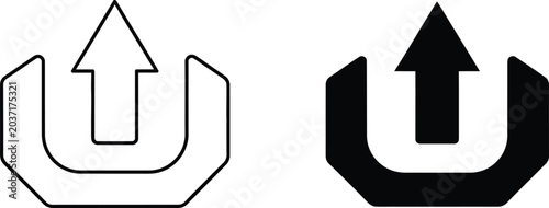 Bild auf Leinwand Eject button icon set outline and filled versions for user interface design