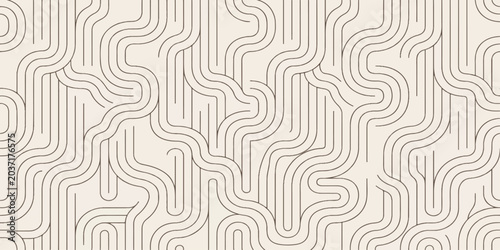 Abstract Wavy Line Pattern: A seamless pattern of flowing, wavy lines creates an intricate and modern design. The minimalist aesthetic, rendered in muted tones.