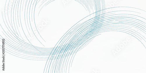 Foto Abstract Swirls: Elegant, thin blue lines create a pattern of overlapping, sweeping swirls on a clean white background, suggesting motion and flow