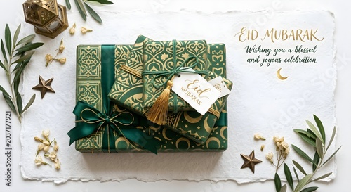 Traditional Green Patterned Eid Gift Boxes