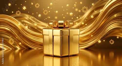 Glamorous Golden Gift Box with Sparkles