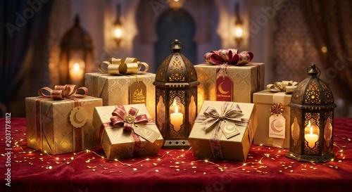 Traditional Festive Eid Tabletop Gift Setup
