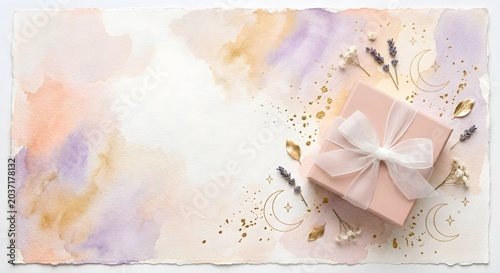 Artistic Pastel Watercolor Eid Gift Background