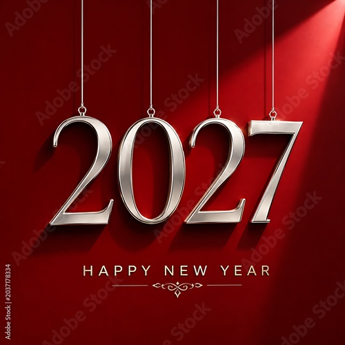 Happy New Year 2027 Festive Graphic Background