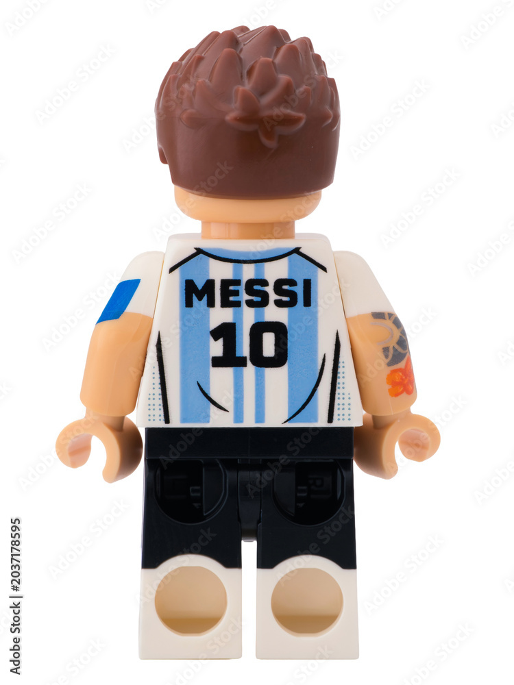 Obraz premium Dortmund - Deutschland 28. Mai 2026 - Lego Minifigure Fussballer Rückennummer 10 Lionel Messi