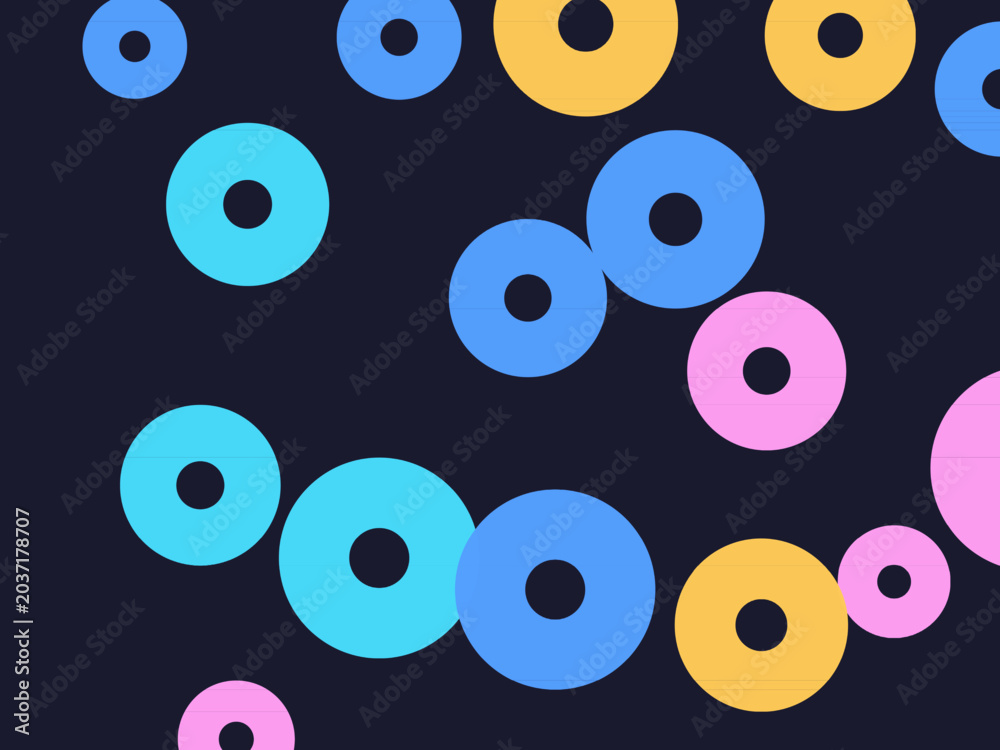 Fototapeta premium Thick Circle Rings Bold Colorful Design