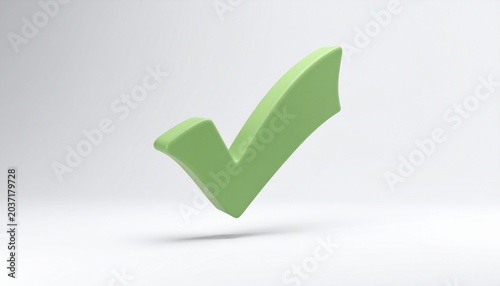 Modern 3D Verified Tick Icon Isolated on White Background