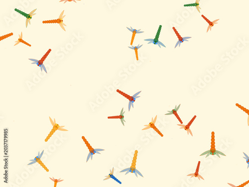 Quadro su tela Scattered Dragonflies Delicate Wing Summer Design