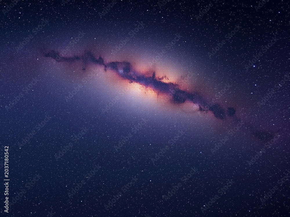 Fototapeta premium Milky Way Galaxy: A Cosmic River of Stars