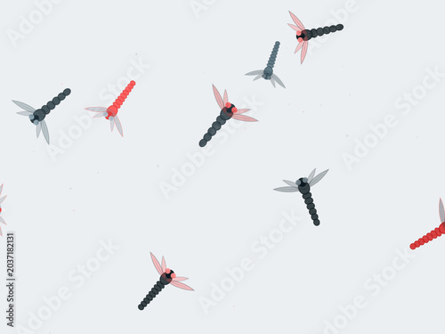 Принти на полотні Scattered Dragonflies Delicate Wing Summer Design