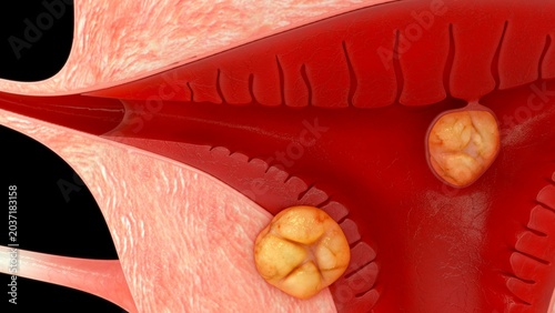 Anatomical Diagram of Multiple Uterine Fibroids