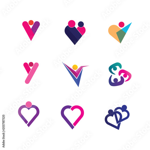 Abstract people logo design.fun people,healthy people,sport,community people symbol vector illustration