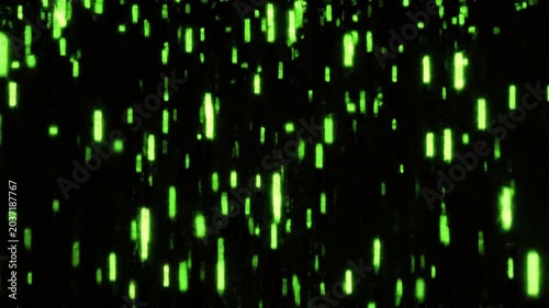 Abstract Glowing Green Digital Rain Data Flow Background