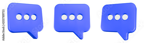 chat icon 3d render square bubble
