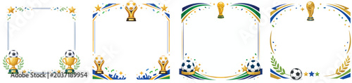 Vector frames or frames with a football event theme. Vector, illustration, minimalist, flat, icon, icon set