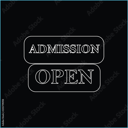 Admission open outlined banner design with minimalist typography for school, college, or institutional promotion