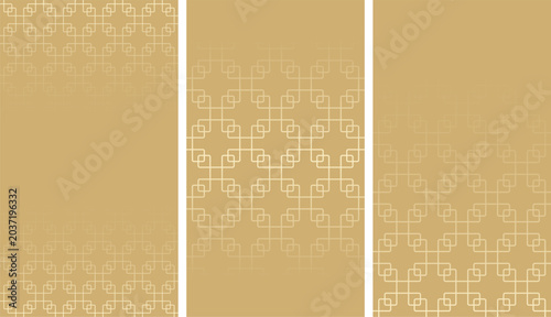 Elegant vertical banners with traditional chinese maze pattern and gold gradient
