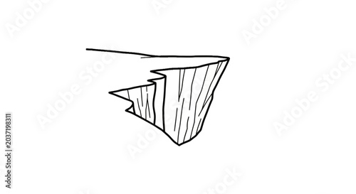 Foto Rocky cliff edge sketch on a plain background