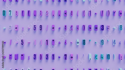 Vibrant 3D Geometric Shapes in Varying Sizes and Orientations Against a Light Purple Background, Perfect for Web Design, Creative Projects, and Digital Art Applications