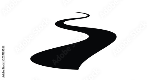 Schilderij op canvas Wavy shape silhouette on transparent background high quality