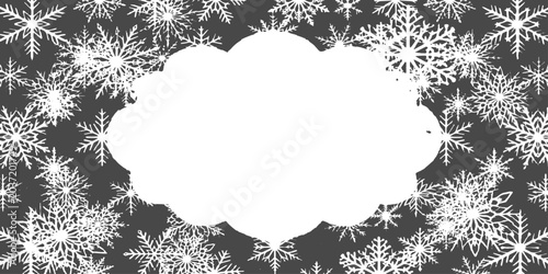 Elegant Snowflake Winter Background With Decorative Christmas Frame And Festive Holiday Glitter Design