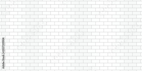 Seamless white brick wall pattern. subway tile background. ceramic tiled texture. Vector illustration usable for interior design and decor.