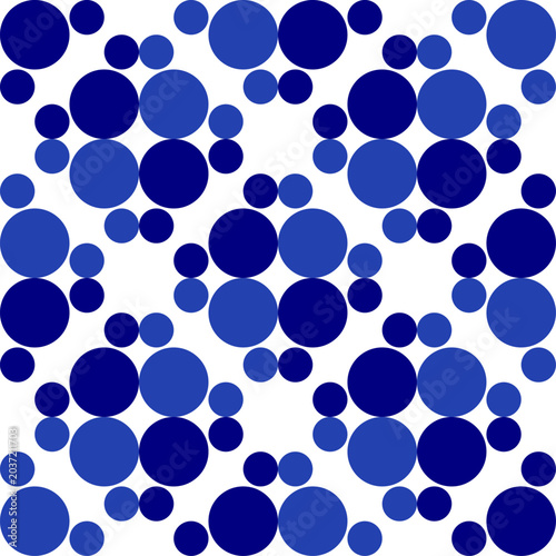 blue polka dots circle background for backdrop and wallpaper template. repeat seamless style design for fabric printing