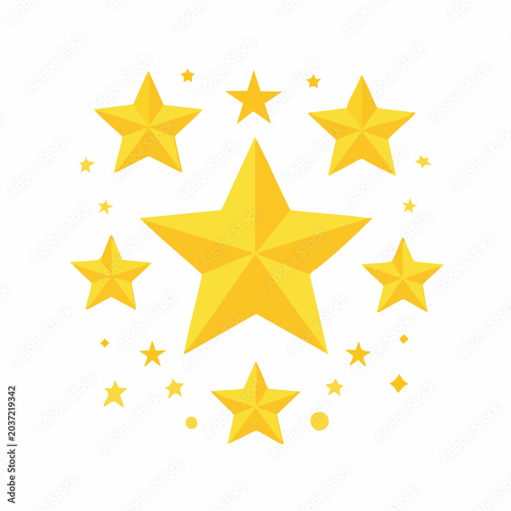 Fototapeta premium Golden Stars Arrangement