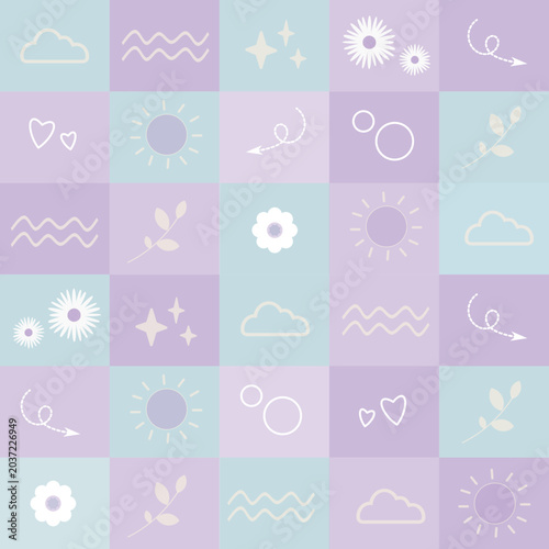 Vibrant summer seamless pattern with tropical elements for versatile backgrounds.