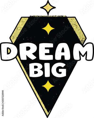 dream big minimal black and white typography on white background