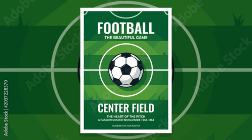 Photos Soccer Ball in Green Field Center.