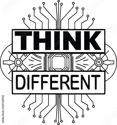 think different futuristic tech inspired typography