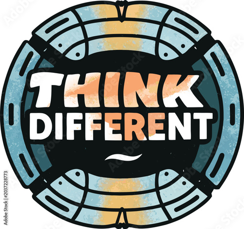 think different typography on white background