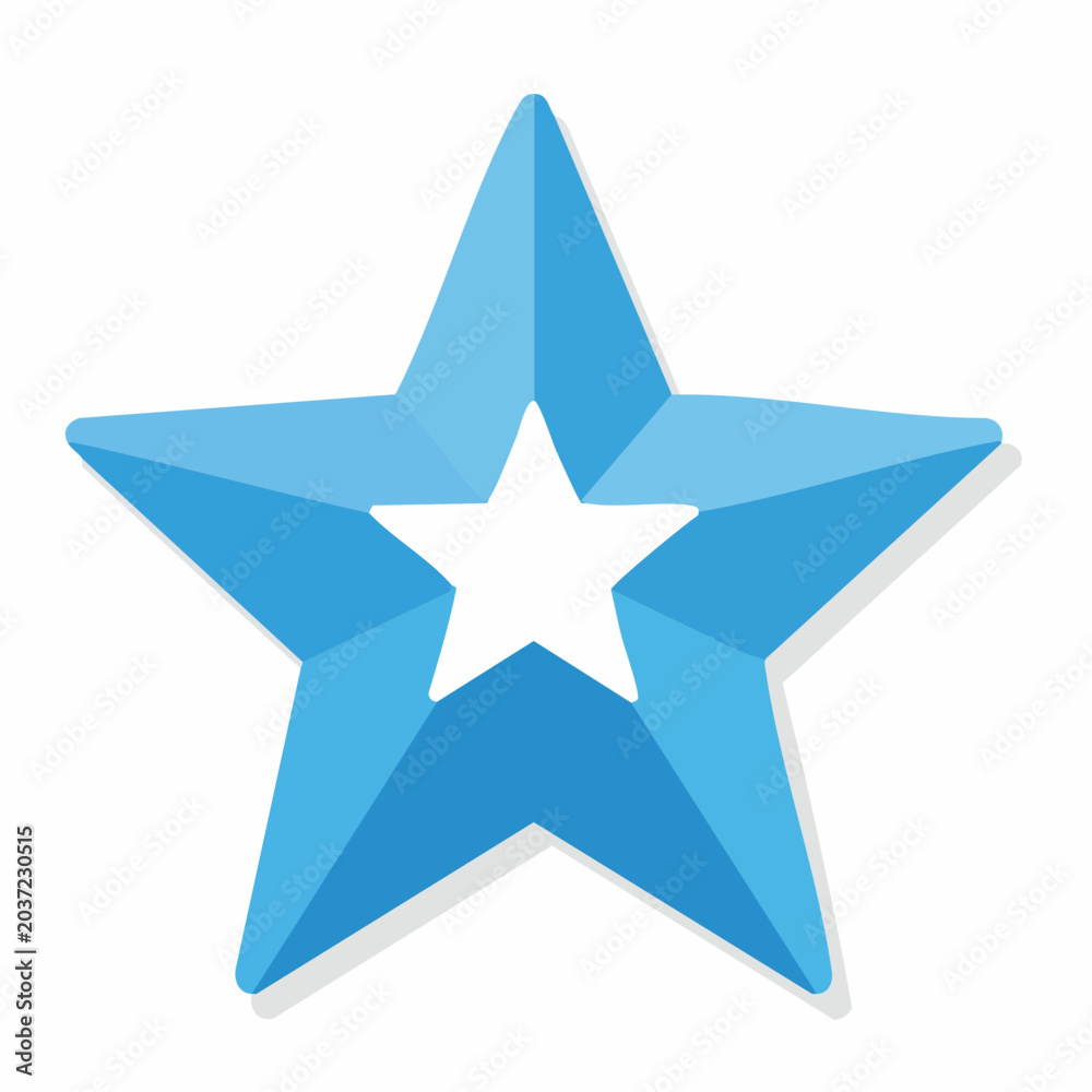 Obraz premium Blue Star Icon with White Inner Star
