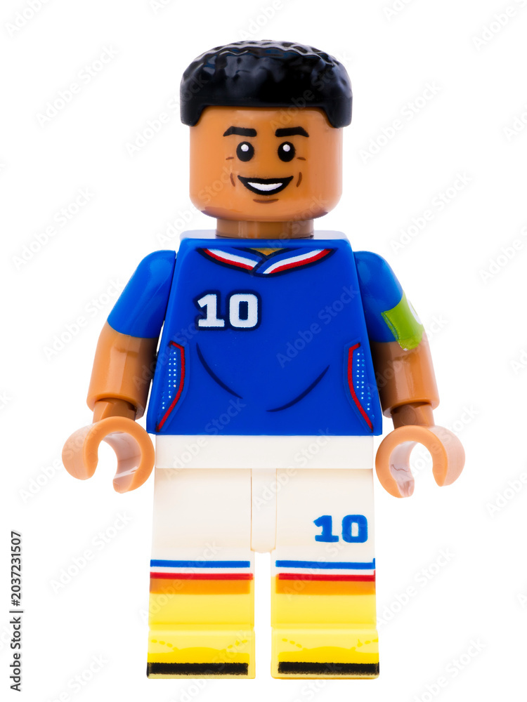 Obraz premium Dortmund - Deutschland 28. mai 2026 - Lego Minifigure Fussballer Kylian Mbappé