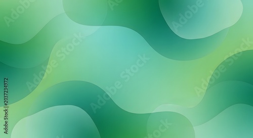 Abstract green background with smooth flowing liquid waves isolated on transparent background
