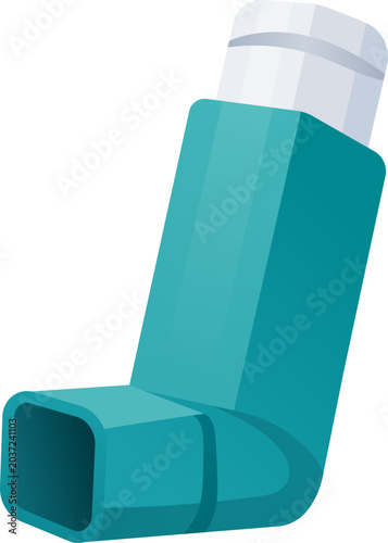 Canvas Print Medical inhaler device with mouthpiece for respiratory medication treatment