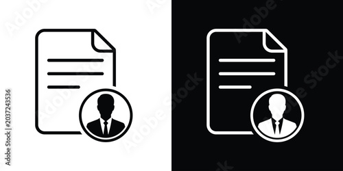 Obraz na płótnie Document sheet icon with a businessman user profile badge