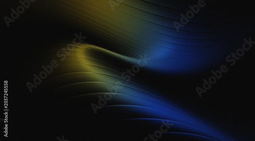 Abstract black blue and yellow smooth gradient ribbed glass backgrounds