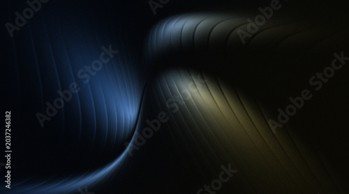 Abstract black blue and yellow smooth gradient ribbed glass backgrounds