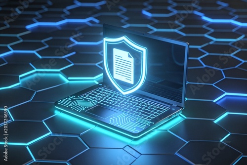 Laptop with digital security shield