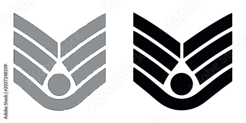 Cuadro en lienzo Sergeant rank icon vector isolated on white background