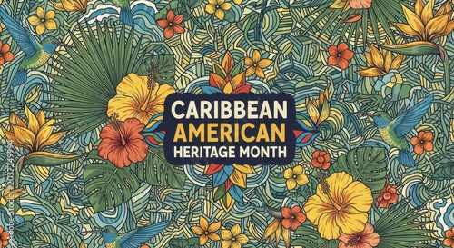 Caribbean american heritage month colorful celebration illustration