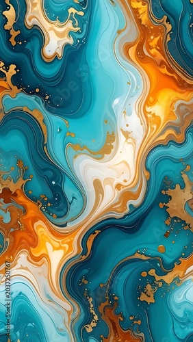 Vibrant abstract fluid art background texture.